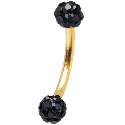 Anodized Titanium Curved Barbell 16G Eyebrow Ring with Ferido Ball Ends