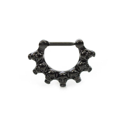 Septum Clicker Ring with skulls design 16g Cartilage Septum Tragus Rook