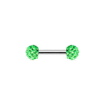 Pair of Nipple Rings Piercing Barbell w/ Ferido CZ Gem Ends - 9 Colors Available