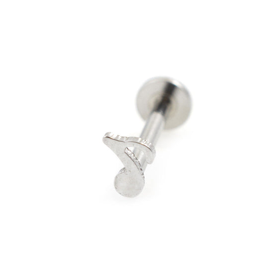 Internally Threaded Labret Jewelry with Music Note Design 16g