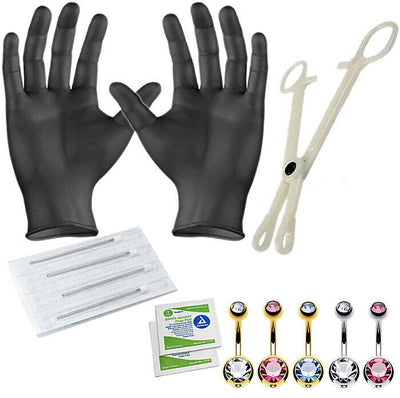 Professional Piercing Kit Multicolor Steel 14G Body Piercing Set 13 Pcs