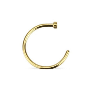 Nose Hoop Ring Stud Gold IP 20g or 18g