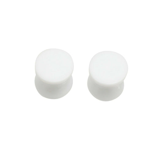 Plugs Solid Saddle White Acrylic Sold as a Pair 8 Gauge to 00 Gauge
