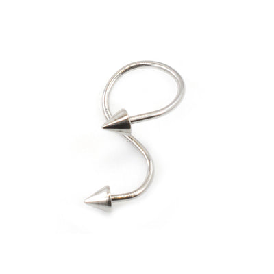 Twist Ring Barbell with Spike or Ball End Design 14G