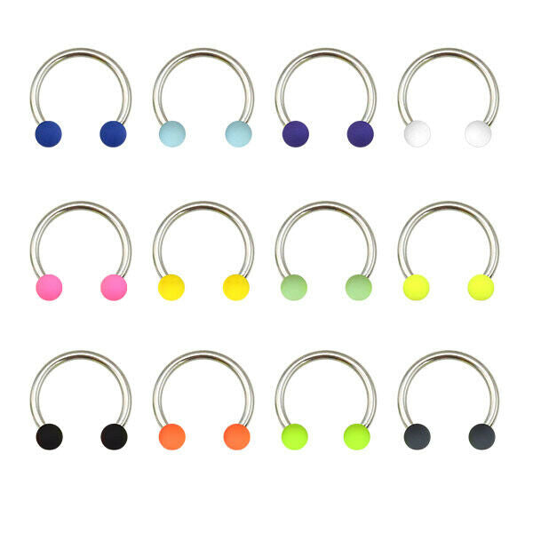 Horseshoe surgical steel 16G 3/8" 10mm Matte Finish  multi pack 12 pc Good for Ear, Nose, Lip and more