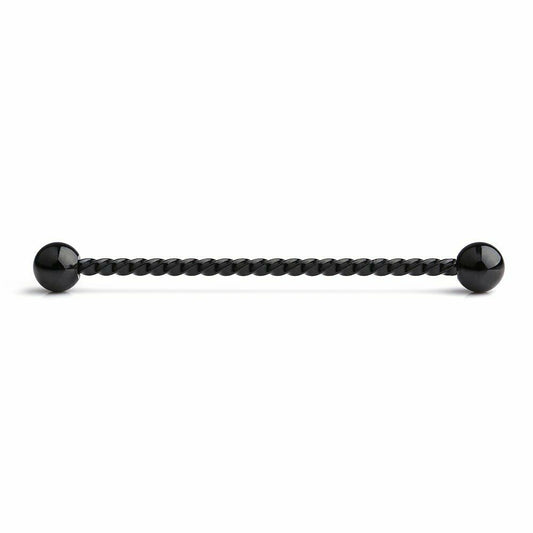 Industrial Barbell with Braided Design Anodized Surgical Steel 14G Sold Each