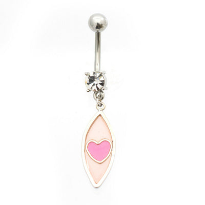 14 gauge Dangler Pastel Heart Belly Button Ring