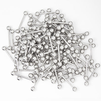 Wholesale 100 Straight Piercing Barbells 14G 5/8 Steel Nipple Ring Tongue Bridge