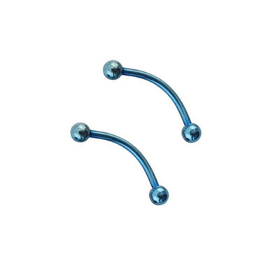 Pair of Snake Eyes 16G Tongue Barbell Surgical Steel Anodized - 4 Colors