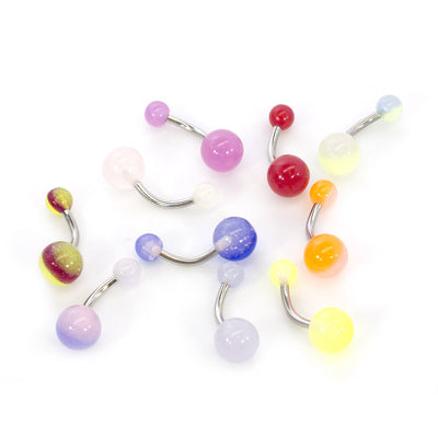 Belly Piercing Jewelry 10 Pack Multicolor Glow in the Dark UV 14G-Random