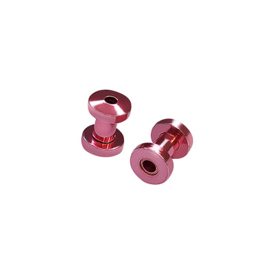 Pair of Screw Fit Ear Plugs Gauges Ion Plated Titanium Pink Blue Green Red