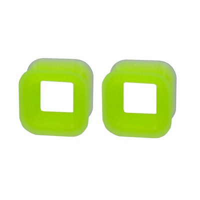 Tunnels Silicone Green with Square Like Design Sold as a Pair 7/16 11mm