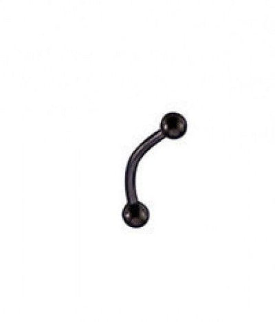 Black Eyebrow Ring 16G Anodized Titanium Curved Barbell Surgical Steel Piercing