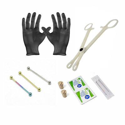 Professional Industrial Barbell Piercing Kit 12-Pieces Scaffolding 14G 38MM