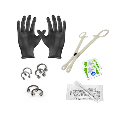 LionGothic 14ga and 16ga Septum Piercing Kit 12 Pieces