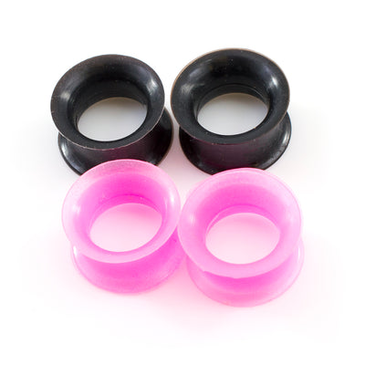 Two Pair of Soft Silicone Flexible Ear Plugs Tunnels