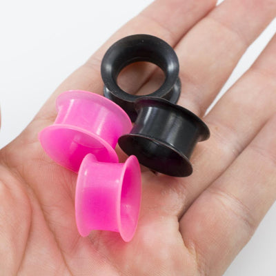 Two Pair of Soft Silicone Flexible Ear Plugs Tunnels