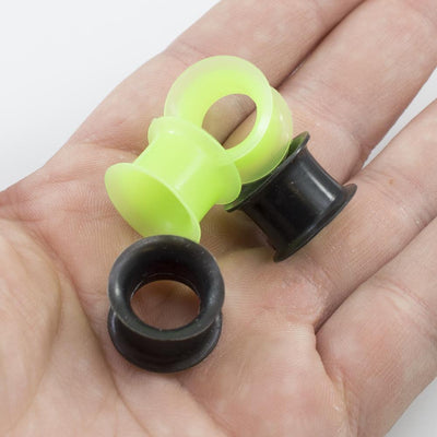 Two Pair of Soft Silicone Flexible Ear Plugs Tunnels