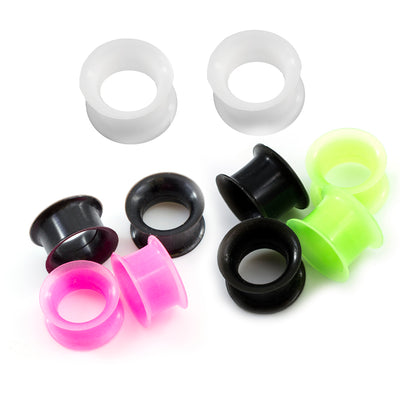 Two Pair of Soft Silicone Flexible Ear Plugs Tunnels