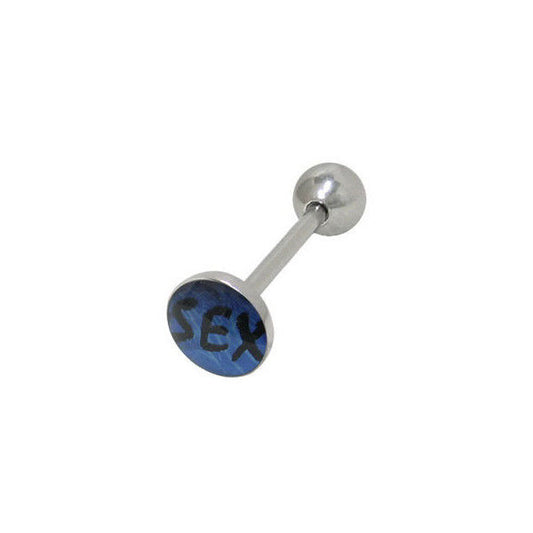 Holographic Sex Logo Barbell Tongue Ring