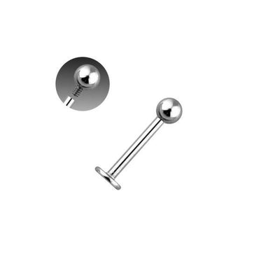 Internally Threaded Labret 16G/14G with Ball Bead