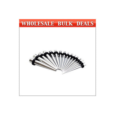 48pc Stainless Steel Ear Taper Stretching Kit - TAPER-kit-48
