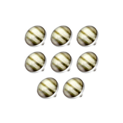 Shell Inlay Designed Internally Threaded Dermal Tops 8 Pieces