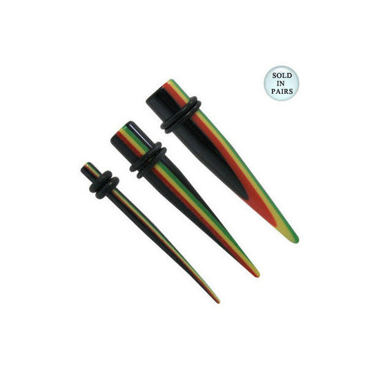 Multi Color Acrylic Spike Ear Stretchers / Tapers - 6 Gauge to 00G