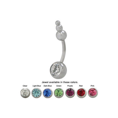 Jeweled Belly Ring with Unique Top