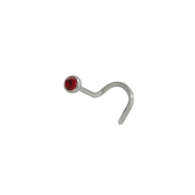Surgical Steel Nose Stud with Red Jewel