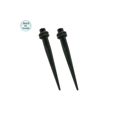 Pair of Anodized Titanium Plated Steel Taper Stretcher Ear Plug - 14 Gauge to 0G