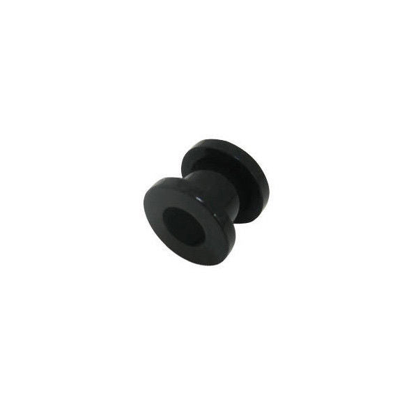 Black Acrylic Double Flared Screw Fit Eyelet Tunnel Ear Plugs - 8 Gauge to 3/4"