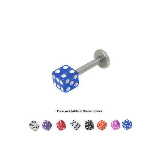 Acrylic Dice Labret Monroe Lip Jewelry - 8 Colors Available