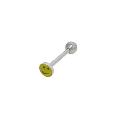 Yellow Happy Face Tongue Ring