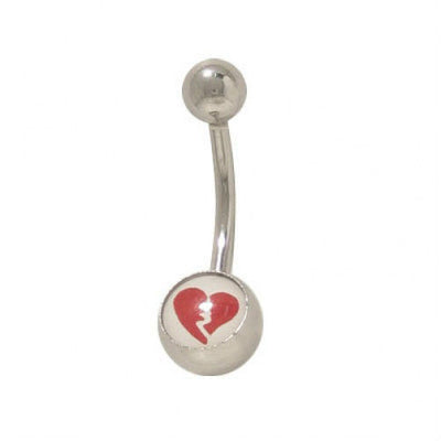 Broken Heart Belly Ring Surgical Steel 14G