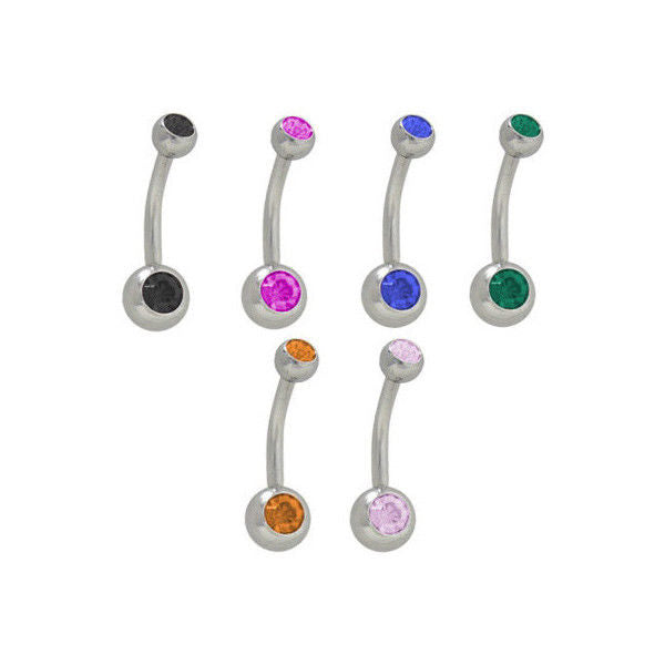 Double Jeweled Belly Rings Surgical Steel
