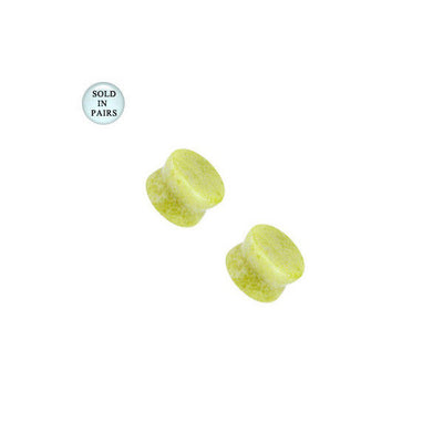 Solid Lemon Jade Double Flared Plugs - 8 Gauge to 00G