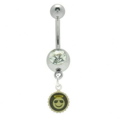 Cool Angel Face Navel Ring Belly Button Ring 14G