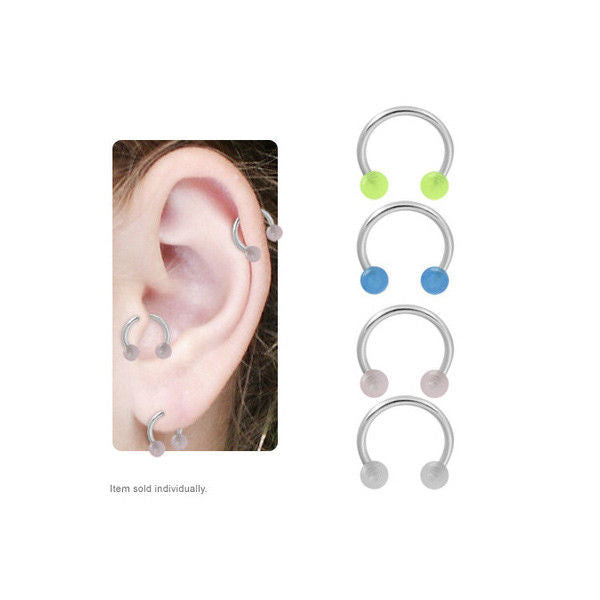 Glow in Dark Cartilage Tragus Horseshoe Ring