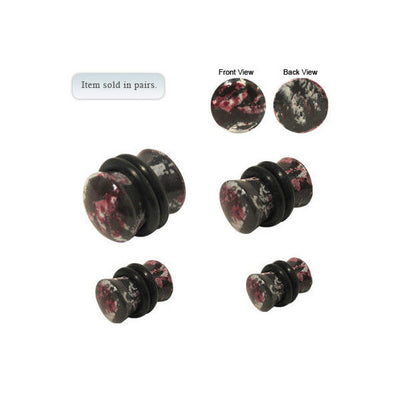 Pair of Multi-Color Paint Style Acrylic Ear Plug - 6 Gauge to 0G