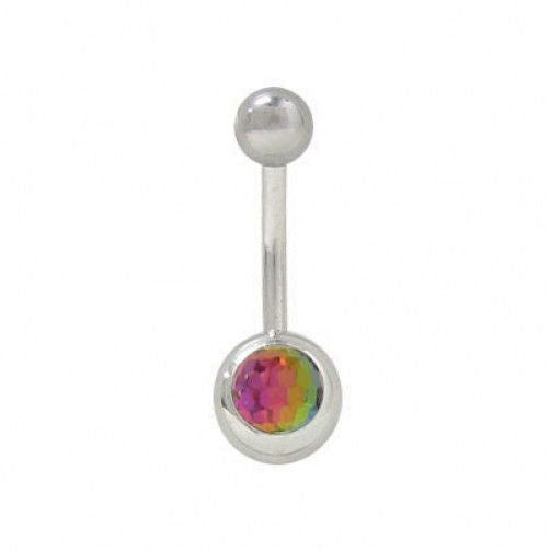 Disco Ball Belly Button Ring Surgical Steel