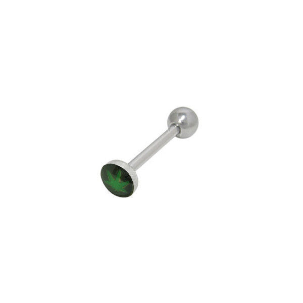 Marijuana Plant Tongue Barbell
