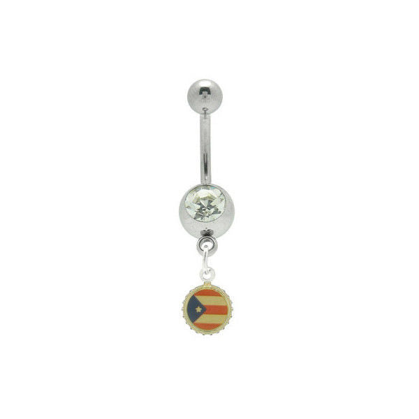 Puerto Rican Flag Dangler Navel Barbell