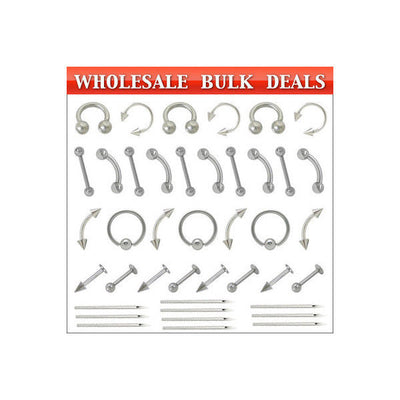 Basic Piercing Body Jewelry Surgical Steel Package of 300