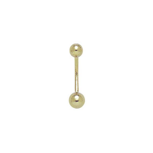 14K Solid Gold Belly Ring Curved Barbell 14G 10MM Navel Piercing Jewelry 4mm Top 5mm Bottom