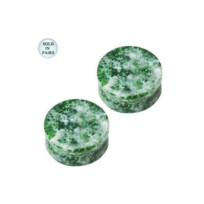 Solid Amazonite Semi Precious Stone Double Flare Ear Plug - 8 Gauge to 00G