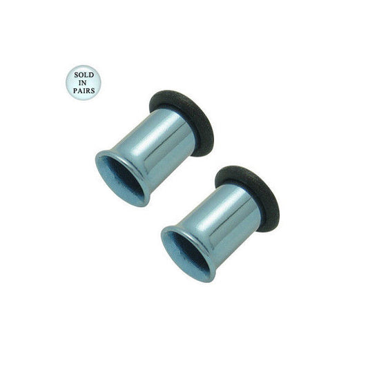 Light Blue Anodized Titanium Tunnel Eyelet Plugs with O Rings -  2 Gauge