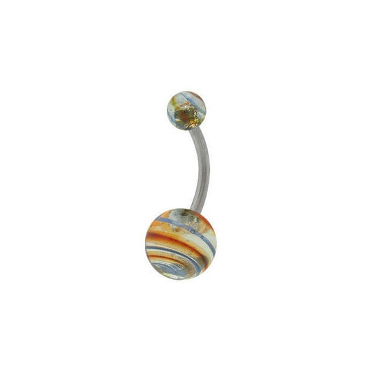 Multi Colored Acrylic Swirl Belly Button Ring