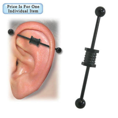 Unique Design Black Titanium Industrial Barbell - YO39700-BL