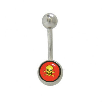 Skull Logo Belly Button Ring